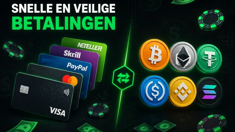 betaalkaarten en cryptomunten naast elkaar