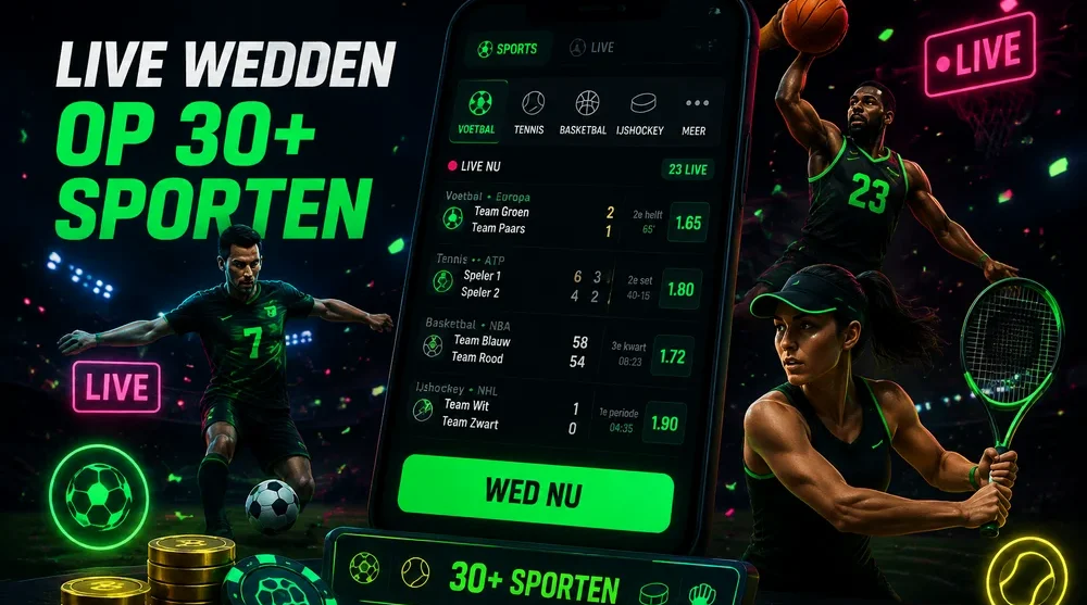 Sportsbook en Live Betting — Wedden op 30+ Sporten